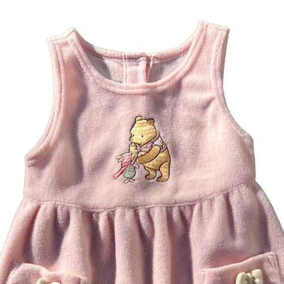 The Disney Store Classic Pooh and Piglet Snowflake Fleece Dress Kids Sz 4/5 - Picture 3 of 6